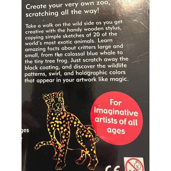 Peter pauper press wild safari art activity book scratch sketch style age 5+ - Picture 3 of 3